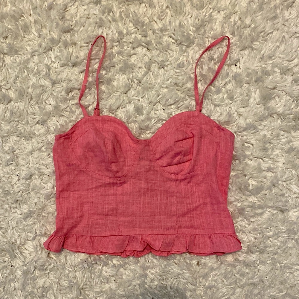 Pink cropped tank. Size small. Brand - Peach Love California.